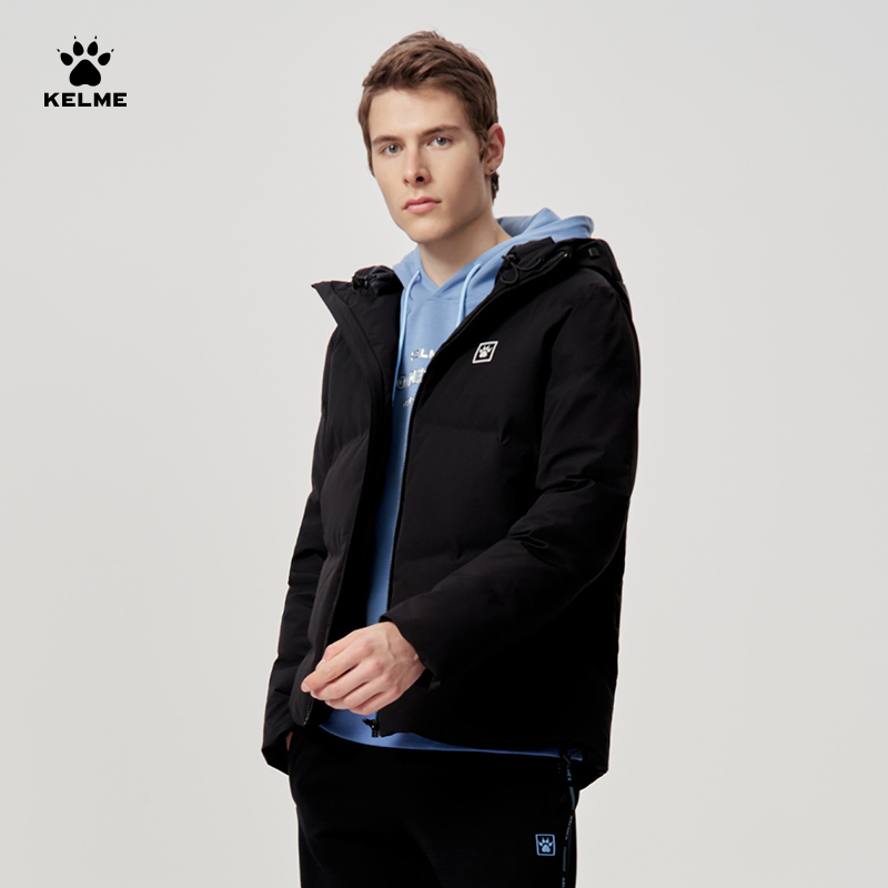 卡尔美连帽保暖羽绒服