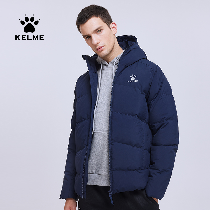 卡尔美保暖连帽羽绒服