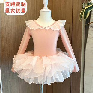 爆款云肩舞蹈服儿童长袖秋冬体操服演出服连体服蓬蓬裙春秋练功服