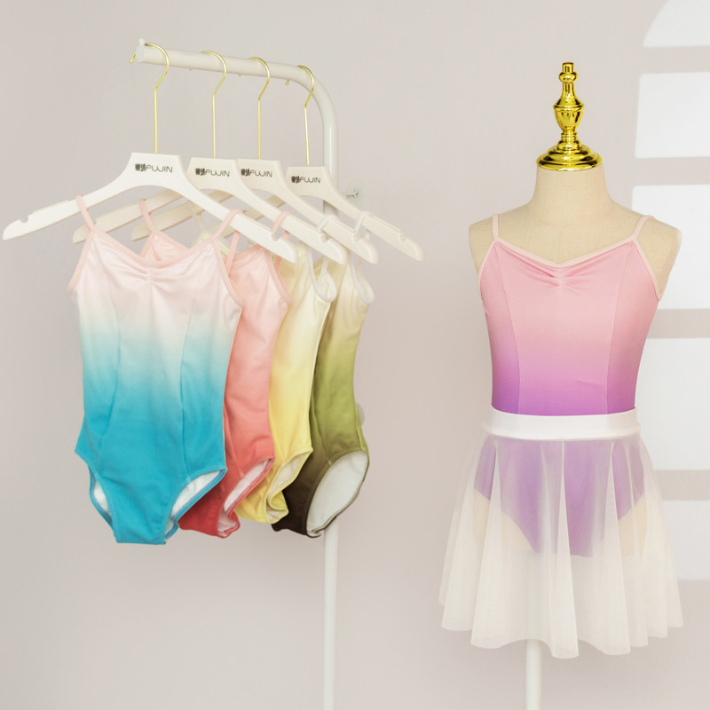 渐变舞蹈服考级形体练功服吊带夏