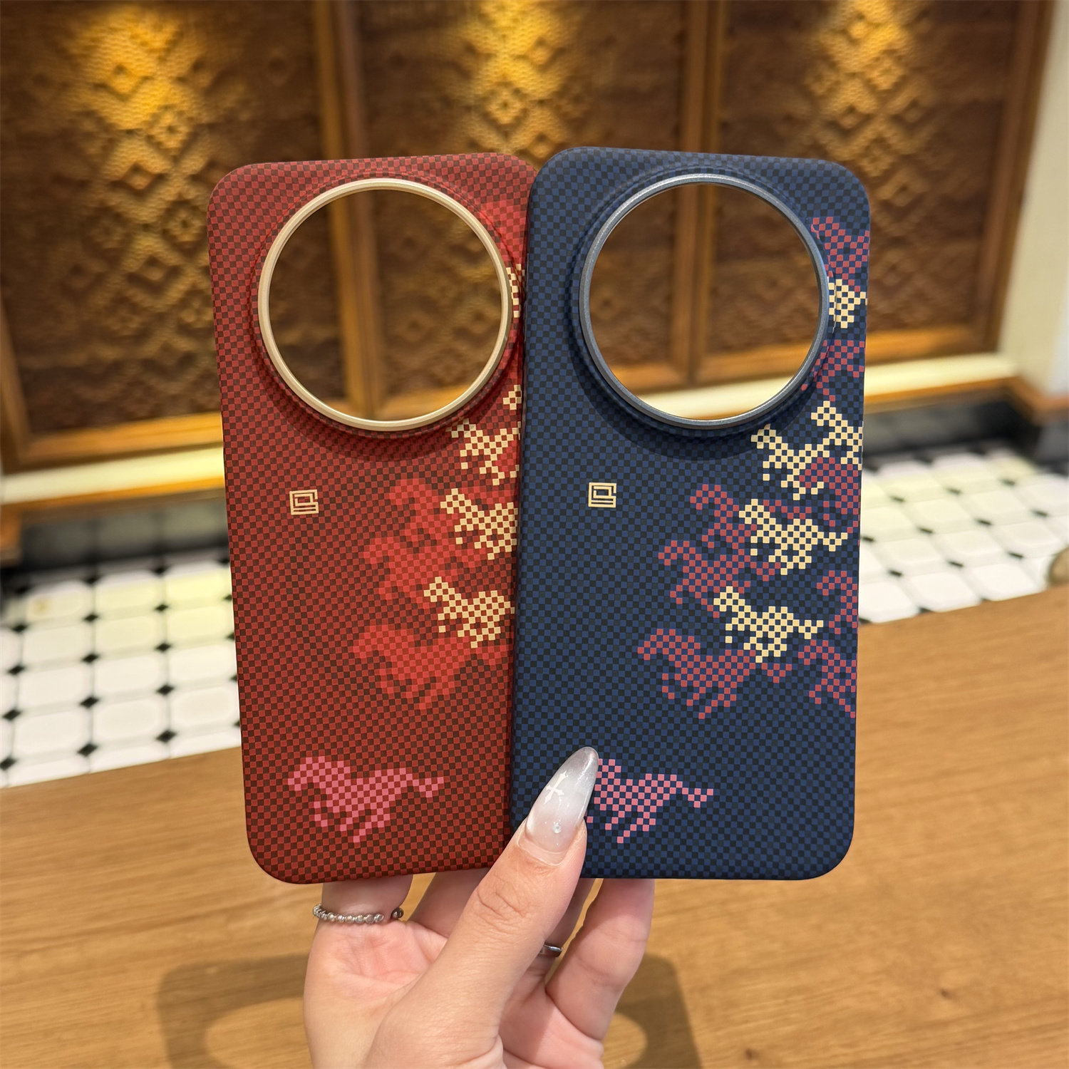 万马奔腾适用华为mate80磁吸手机壳水贴凯夫拉纹mate80p
