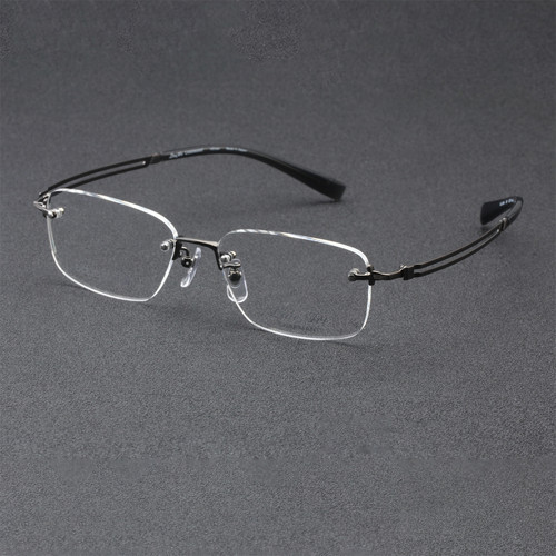 夏蒙线钛商务气质无框眼镜架