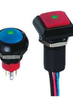 APEM IPR1SAD2LOB 发光按钮开关锁扣面板安装 13.6毫米蓝色切断 L