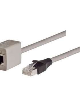 L-Com TRDC5EXTS-3 TRD 3英尺 Cat5e 灰色 RJ45 至 公 RJ45 母型