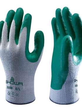 Showa SHO3501 昭和350R 绿色灰色棉涤纶 棉涤纶穿刺及防撕裂手套