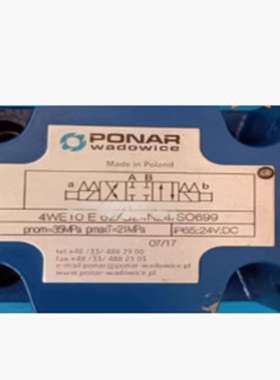 进口PONAR电磁阀 wadowice液压油压换向阀4WE10E62/G24NZ4/SO699