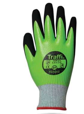 Traffi TG5060-09 绿色丁腈尼龙防割手套 9 号丁腈涂层