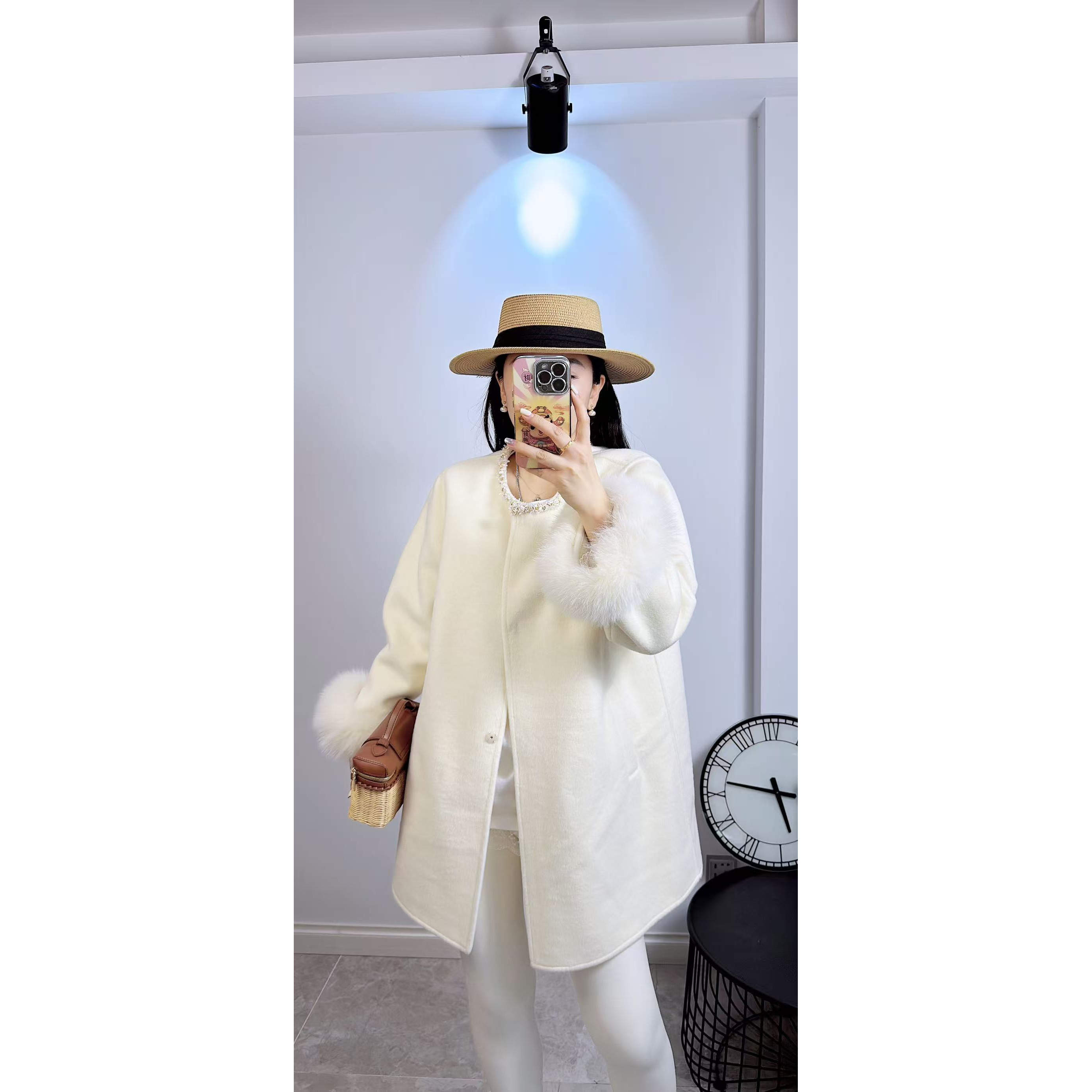 892胖依衣2026春装新款大码女装显瘦双面毛呢大衣时尚中长款外套