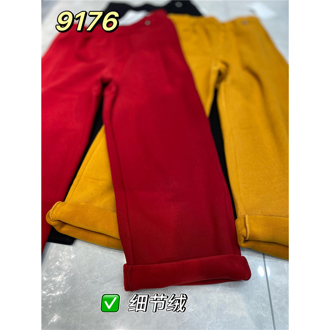9176起点终点2025冬新款大码女装显瘦加绒裤子直筒裤高腰百搭时尚