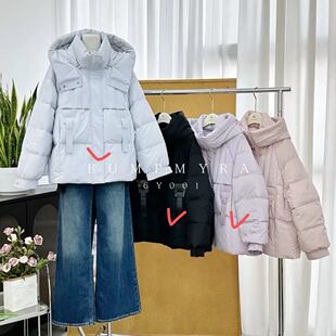 001胖淼淼2026冬季新款大码女装显瘦羽绒服遮肉百搭羽绒衣连帽