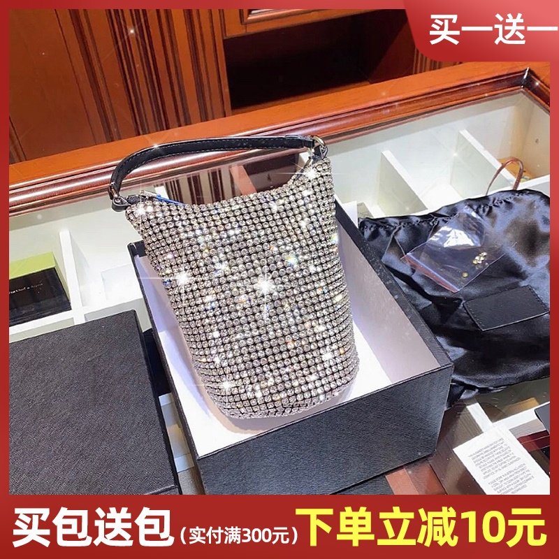 花田村大王水钻包2020新款满钻全钻bling钻石腋下包镶钻女水桶包