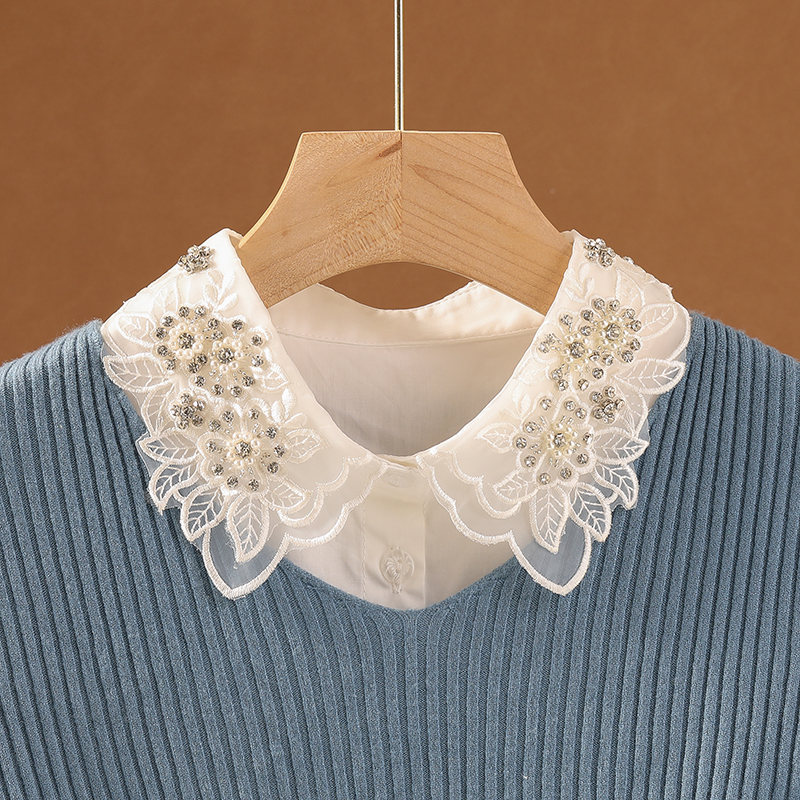 水钻假领子女LRXN棉韩版百搭