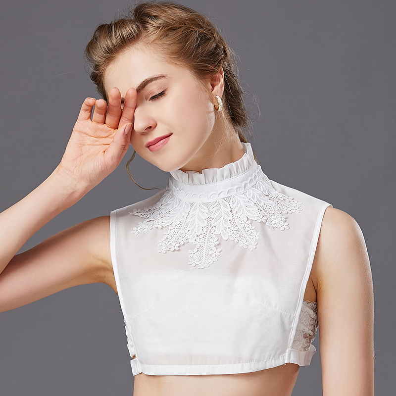 百搭木耳边黑白色假衣领