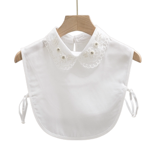 韩版假领子女百搭假领毛衣装饰衬衣领子水钻白色衬衫2021年秋冬季