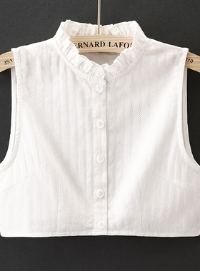 LRXN棉麻假领子女百搭假领韩版荷叶边薄衬衫领白色假衣领春夏秋季