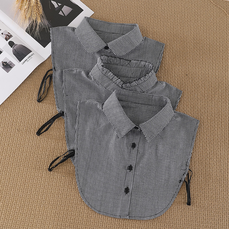 假领千鸟百搭毛衣装饰格荷