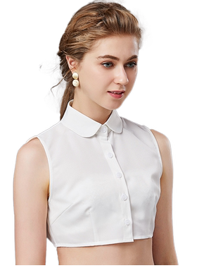 秋冬百搭风雪纺抗皱白色假领子