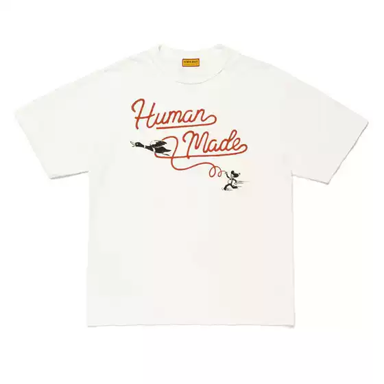 New Arrival In Stock Human Cartoon Goose Casual Crew Neck T-Shirt, Organic Cotton Short Sleeve Tee for Couples Unisex