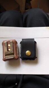 手工牛皮芝宝煤油打火机皮套zippo打火机皮套子钢夹皮带常规机用