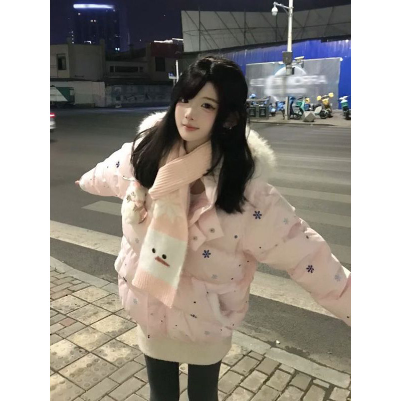 巨好看可爱魔术贴连帽棉服外套女学生氛围感保暖棉衣雪人针织围巾,女装/女士精品,棉衣/棉服,淘宝优惠券,粉丝福利购,淘宝优惠卷
