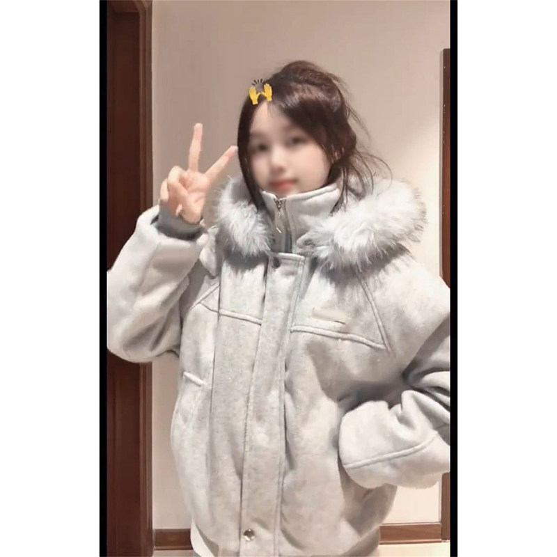 韩系学院风座山雕毛领拼接外套棉服潮冬季加厚毛领棉衣男女情侣款,女装/女士精品,棉衣/棉服,淘宝优惠券,粉丝福利购,淘宝优惠卷