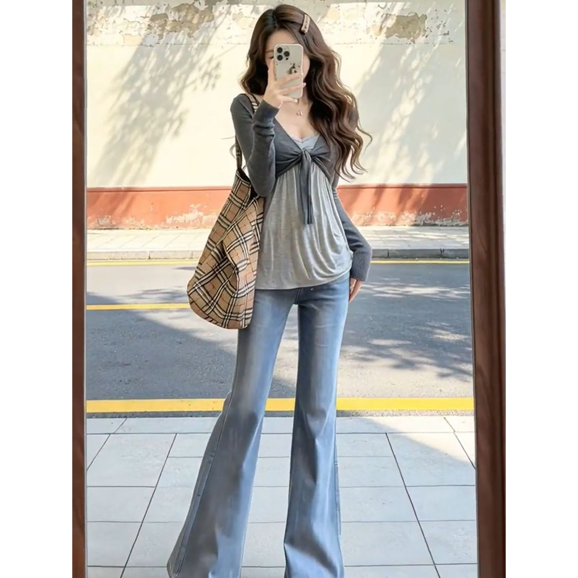 春季新款韩系穿搭一整套吊带背心女搭配短款绑带开衫上衣两件套装