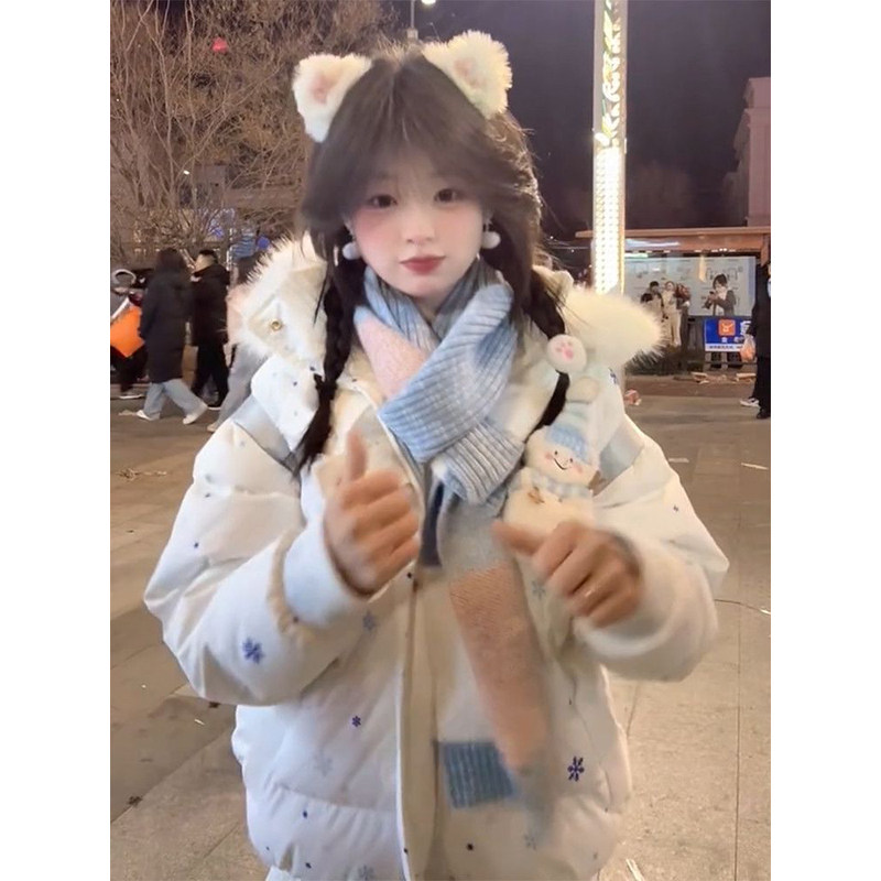 日系温柔小个子可爱少女风米白连帽棉服保暖百搭棉衣女学生含围巾,女装/女士精品,棉衣/棉服,淘宝优惠券,粉丝福利购,淘宝优惠卷