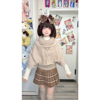 高领针织斗篷毛衣衫女冬季打底衫