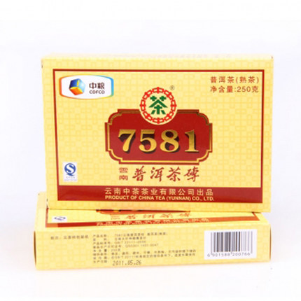 中粮中茶7581普洱茶砖热销打折熟茶2011年250g西双版纳特级砖茶