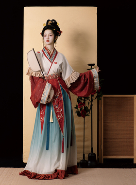 梦屿盛原创【妙玉】魏晋复原款神仙服女款汉服交叉领传统刺绣秋冬