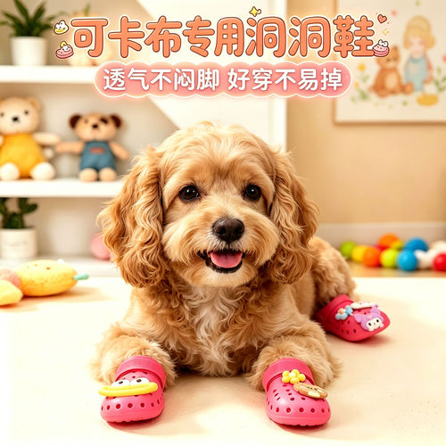 可卡布专用幼犬狗狗凉鞋小狗鞋子夏透气狗鞋夏季夏天洞洞鞋美卡犬