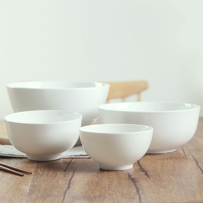 家用陶瓷简约4.5英寸米饭碗6英寸面碗菜碗7英寸沙拉碗8英寸大汤碗