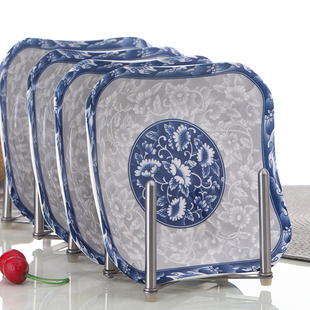 青花瓷菜盘6只装 骨瓷饭盘深盘可微波水果盘方盘子特价汤盘