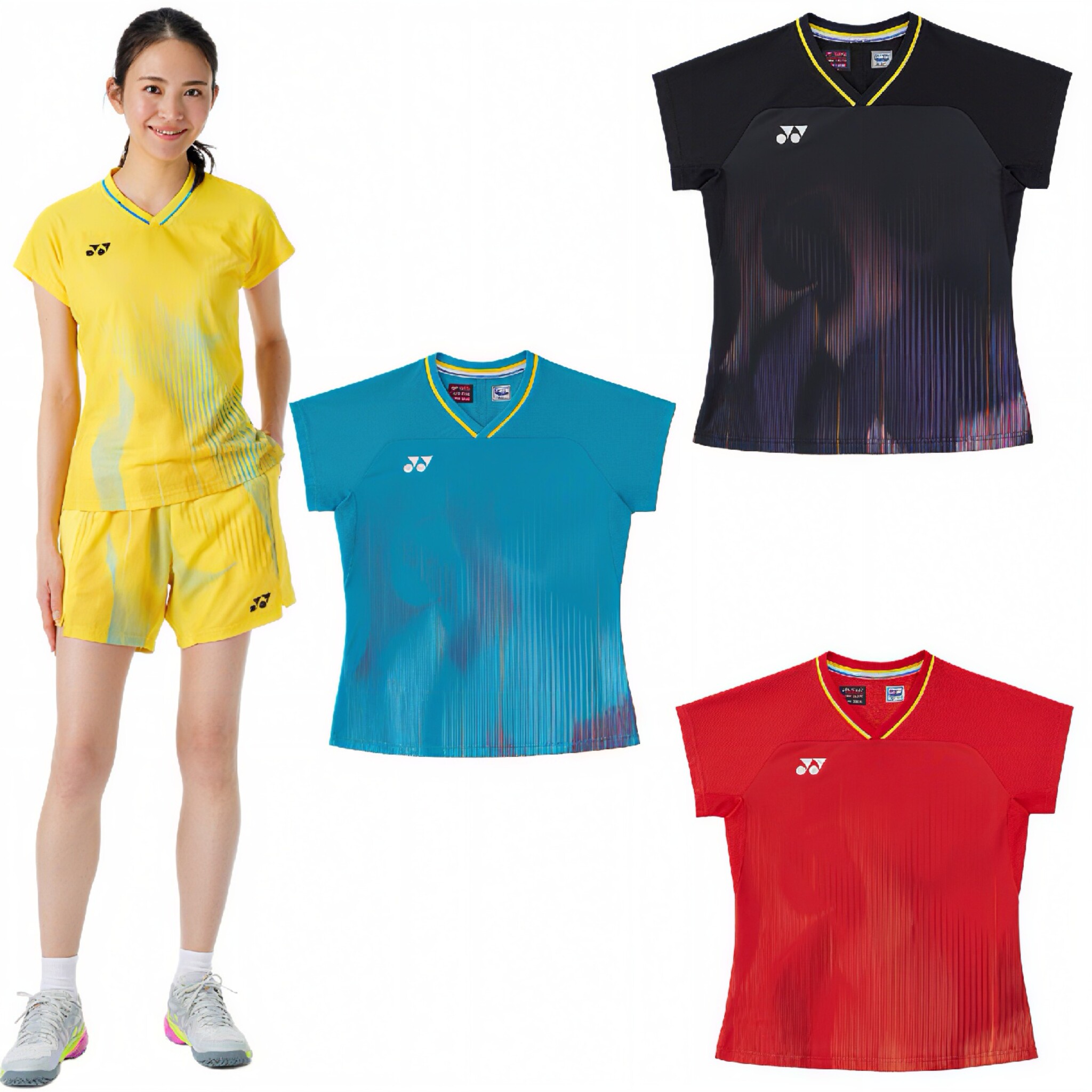 26年JP版YONEX尤尼克斯国羽女款羽毛球大赛服短袖20966 短裤25124