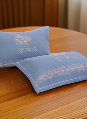 枕套一对装纯棉纱布提花加厚特大号枕头套54X80cm吸汗透气不掉色