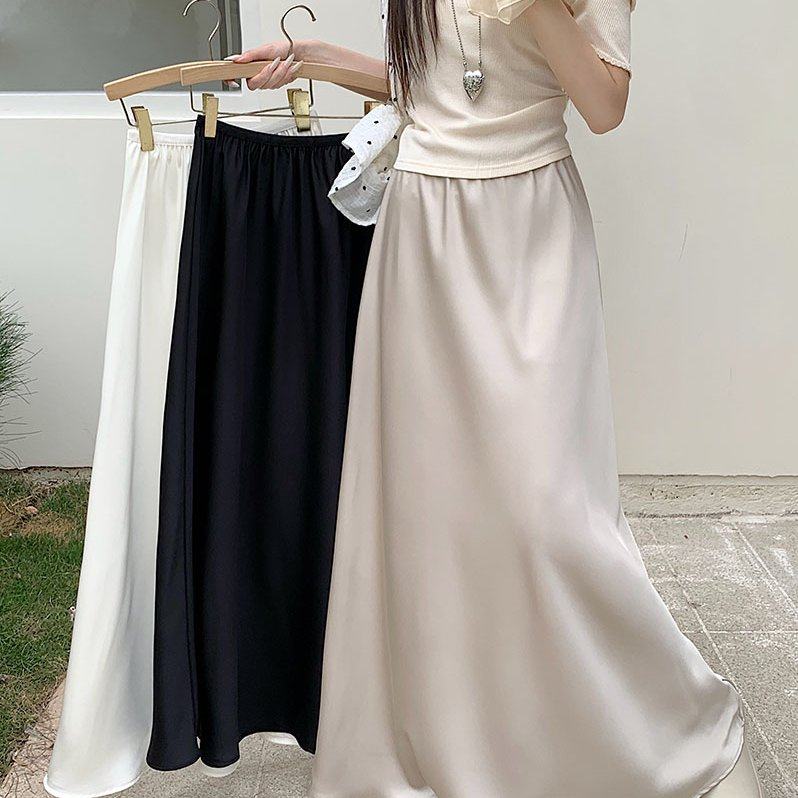 半裙2026新款韩版缎面裙垂感显瘦A字裙百搭中长气质半身裙女,女装/女士精品,半身裙,淘宝优惠券,粉丝福利购,淘宝优惠卷