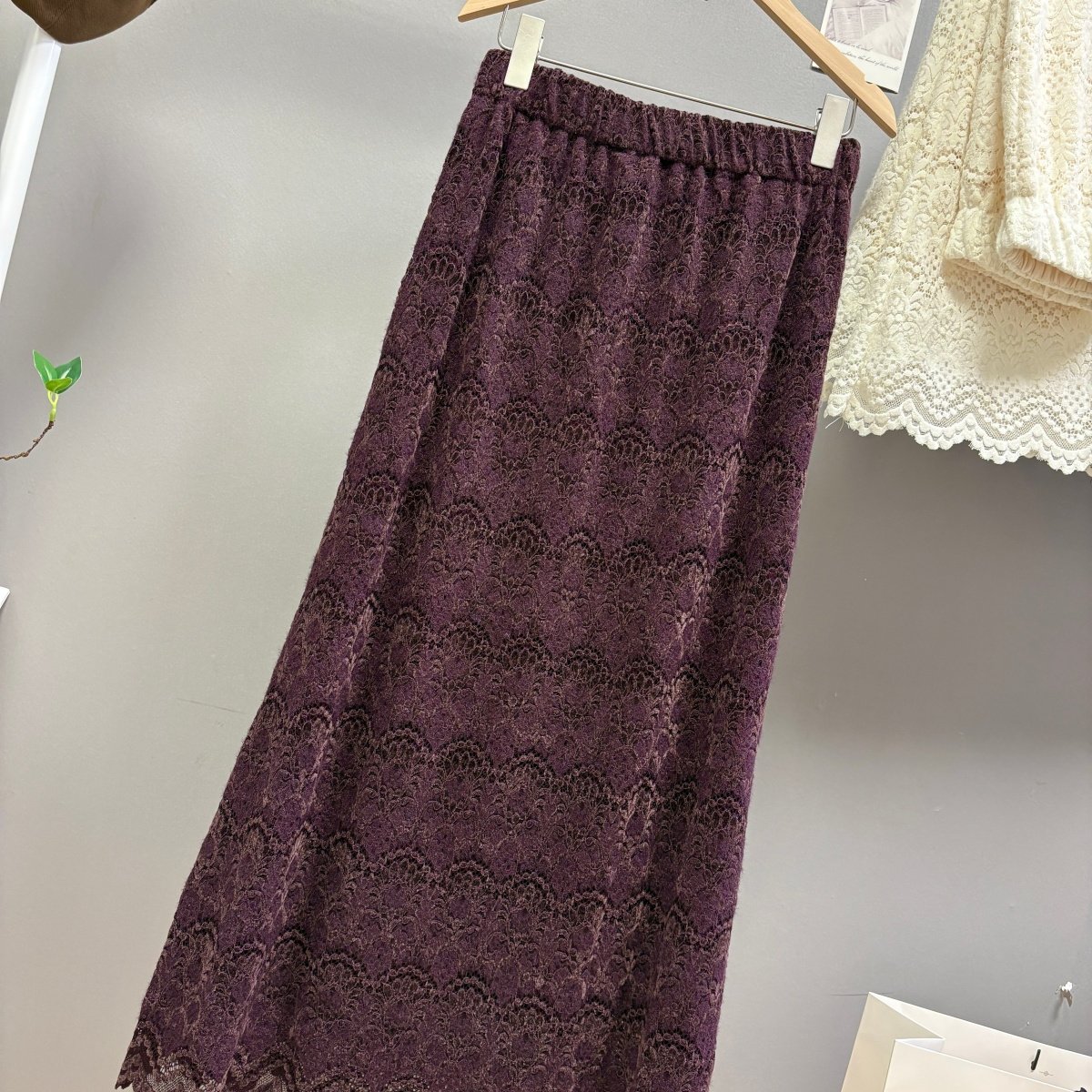 通勤 秋冬2025新款蕾丝半身裙优质版加绒加厚高级感半身裙a字长裙