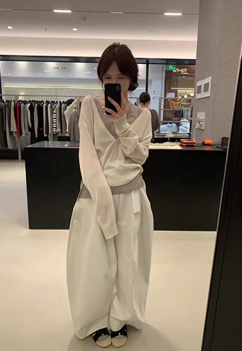 low flat正品～休闲百搭气球裤遮肉宽松长裤韩系显瘦26春季新款