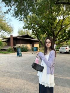 oker章壳儿正品～桑蚕丝羊毛针织开衫韩系温柔26春季新款A825