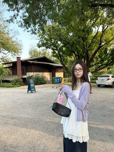 oker章壳儿正品～桑蚕丝羊毛针织开衫韩系温柔26春季新款A825