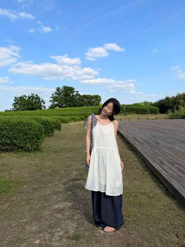 LOST LAND正品～吊带连衣裙简约韩系肌理感叠穿26夏季