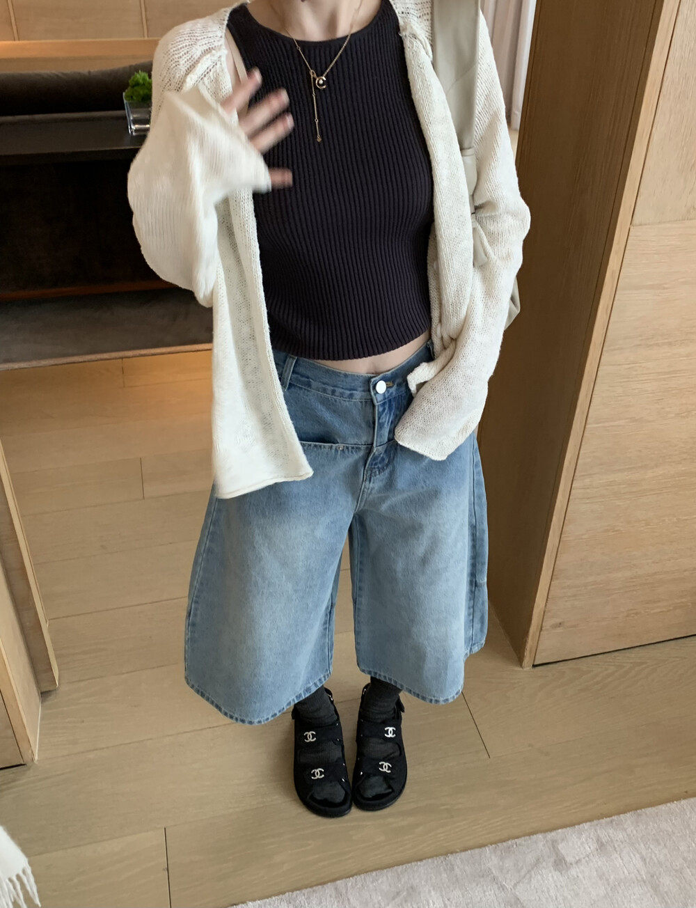 Focuse джинсы укороченные широкие корейский стиль свободные с промывкой голубые 26 весенняя новинка