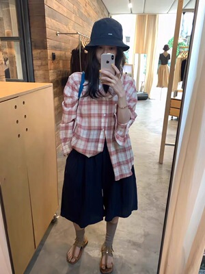 Montague正品～格子衬衫衬衣外套薄款长袖防晒休闲宽松2250