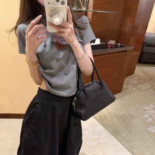 黑色现！oker章壳儿正品～小鹿印花短袖t恤百搭短款简约夏季A864