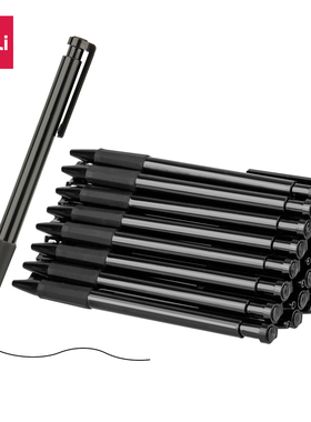 得力6546S圆珠笔按动式圆珠笔按动原子笔蓝色中油笔0.7mm 老式用自动按压式小学生专用圆柱办公用园珠笔芯