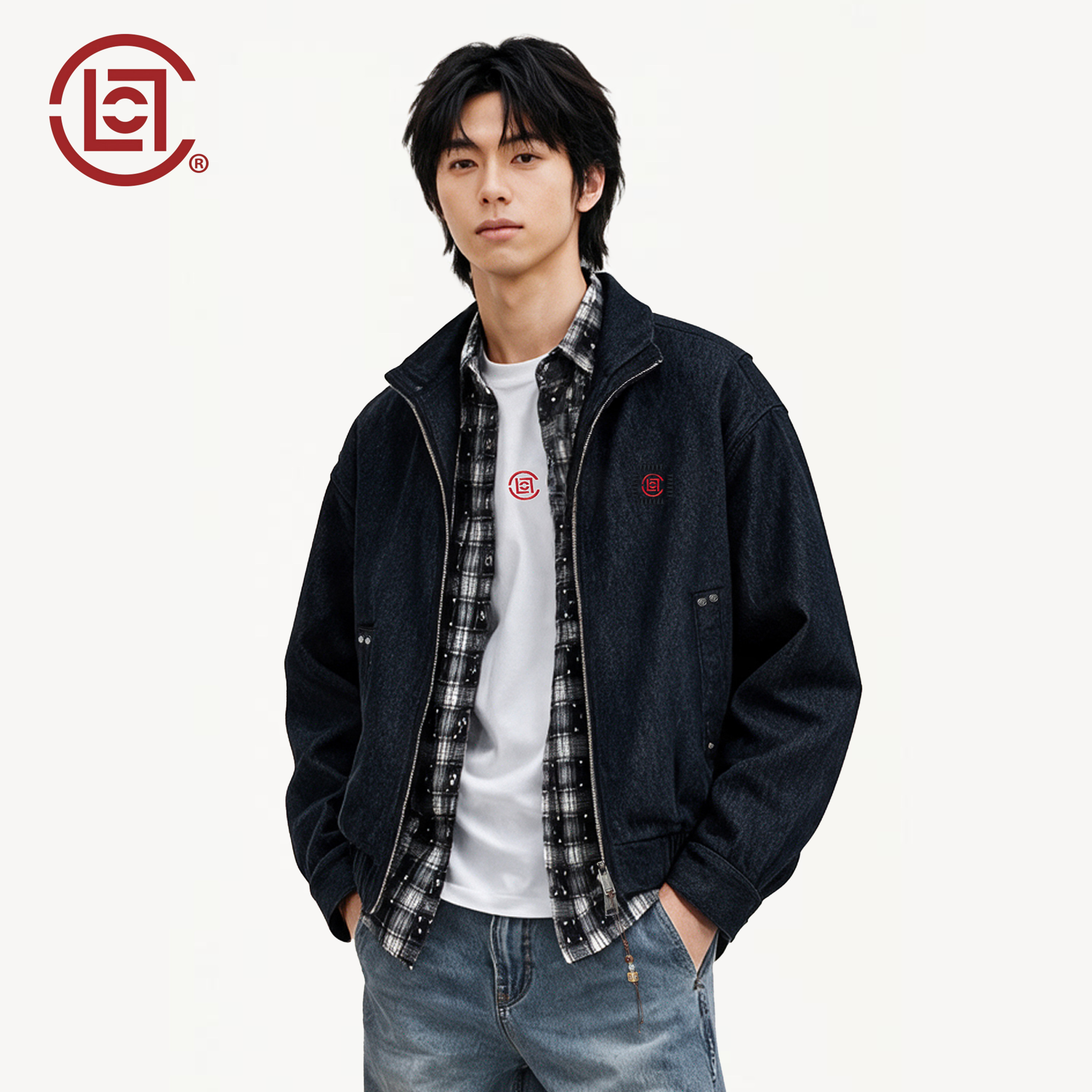 CLOTTEE by CLOT秋冬季复古哈灵顿棉服夹克男款宽松休闲棉衣外套W