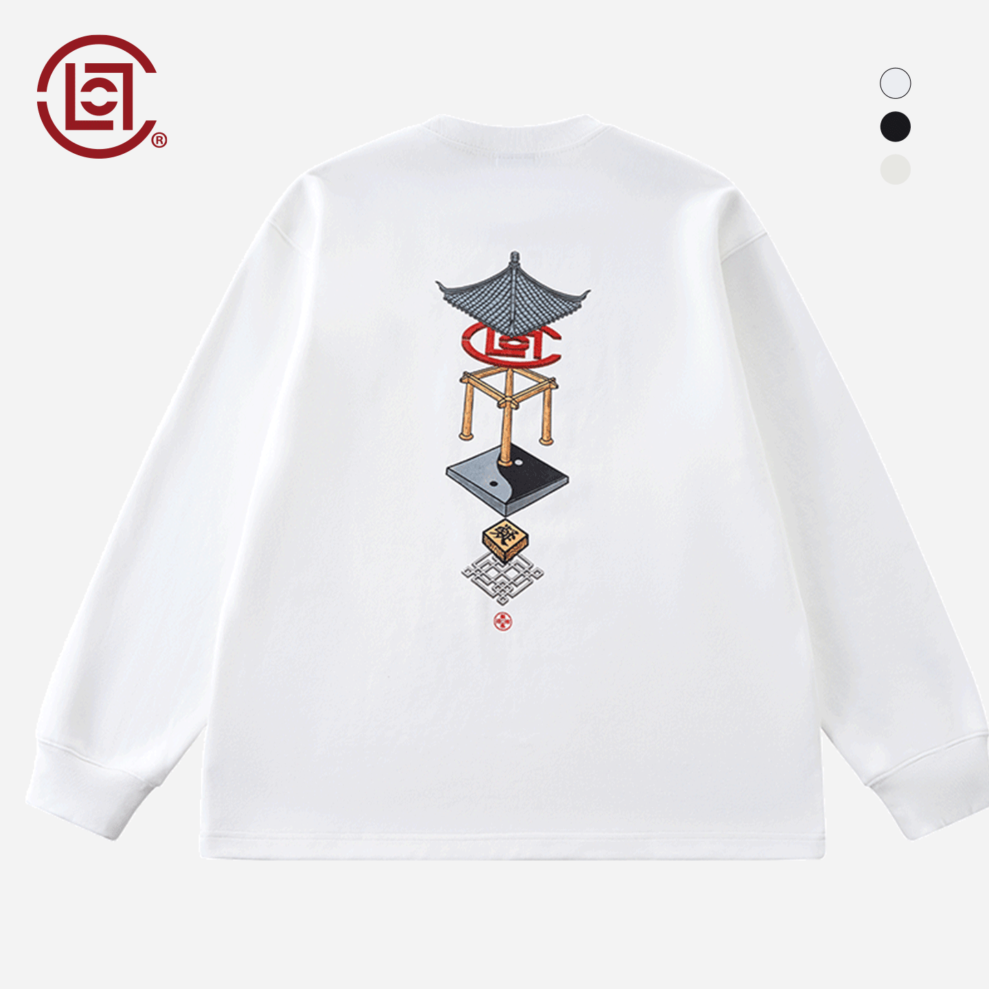 【CLOTTEE by CLOT】筑天地印花长袖T恤  榫卯系列 陈冠希主理