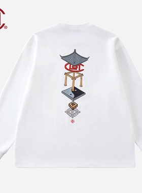 【CLOTTEE by CLOT】筑天地印花长袖T恤  榫卯系列 陈冠希主理