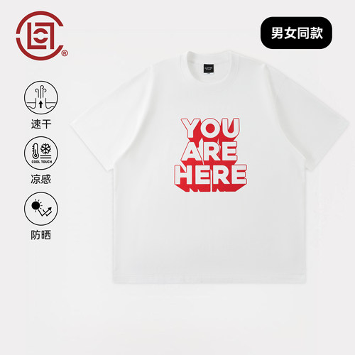 CLOTTEE by CLOT情侣装红色字母印花夏季短袖T恤男宽松潮白色半袖