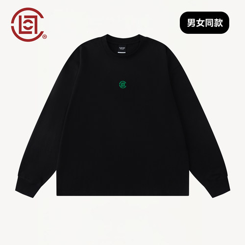 CLOTTEE by CLOT秋季基础长袖T恤男宽松情侣装圆领卫衣休闲上衣W